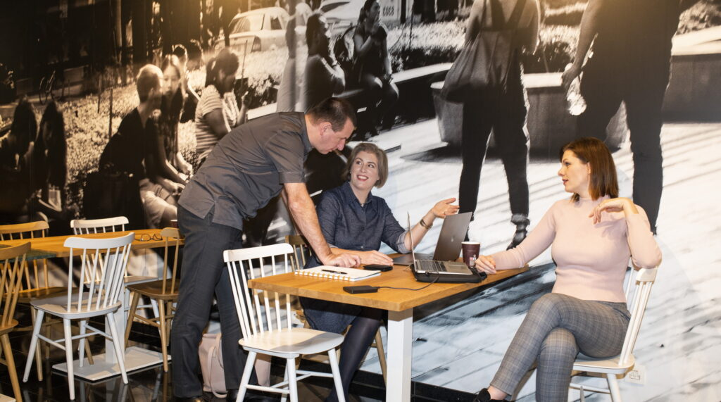 Coffee Corner Communication team in consultation with clients